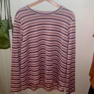 Long sleeve striped soft top